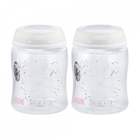 Nuk - Set 2 recipiente stocare lapte matern Nuk 150Ml 