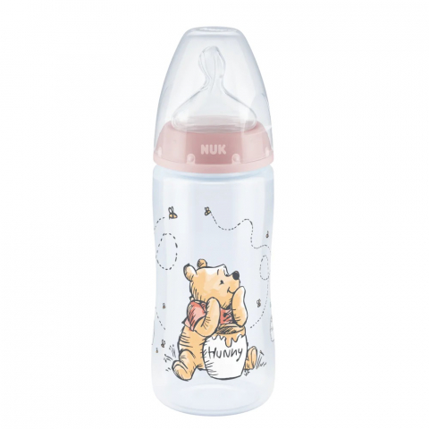 Nuk - Biberon Nuk First Choice PP 300 ml Control Temperatura Tetina Silicon M 0-6 luni Disney Winnie Roz
