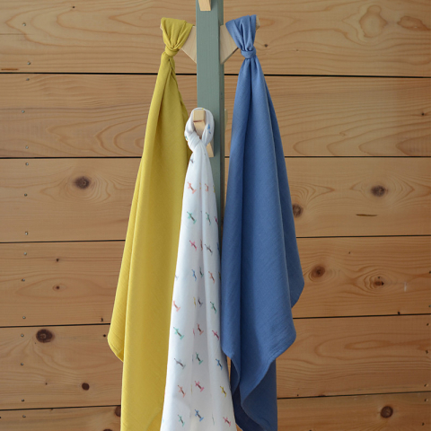 Set 3 Museline Beaba bumbac organic 70x70 cm Teckel Beige [1]