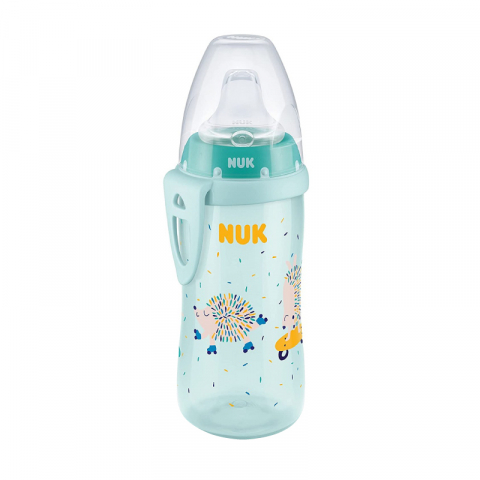 Nuk - Cana Nuk Active 300 ml cu adaptor silicon de la 12 luni Verde