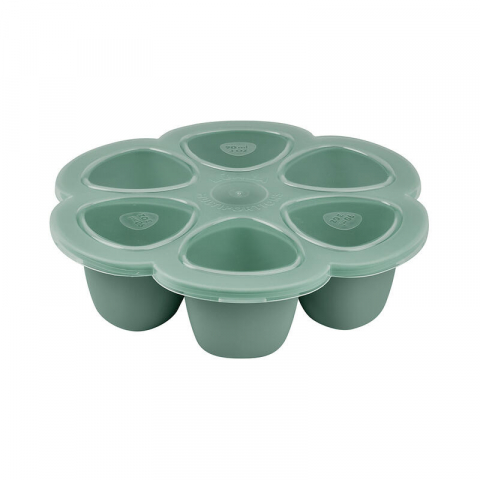 Beaba - Recipient ermetic silicon multiportii 6x90 ml Beaba Sage Green