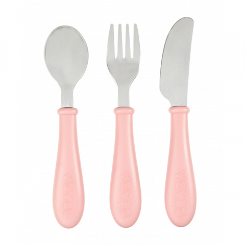 Beaba - Set 3 tacamuri inox - Roz