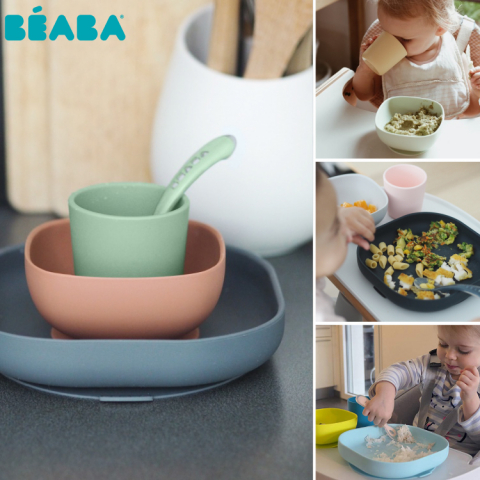 Set de masa silicon Beaba 4 piese Mineral [4]
