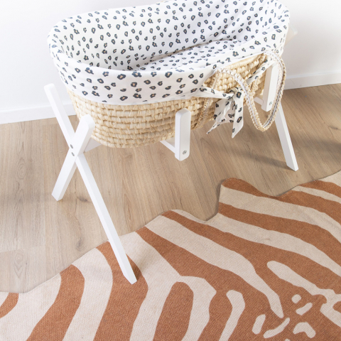 Covor Bumbac Childhome 145x160 cm, Zebra Nude [2]