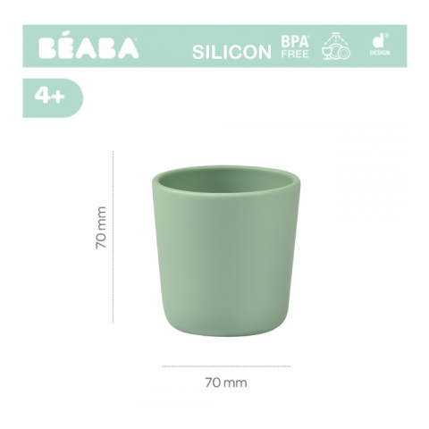 Set 3 pahare silicon Beaba Sage Green [2]