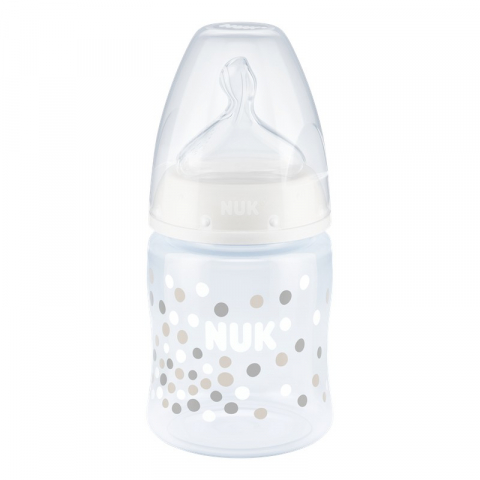 Nuk - Biberon Nuk Nature Sense Control Temperatura 150 ml Tetina Silicon S 0-6 luni Alb