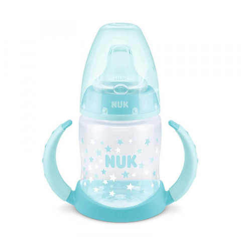 Nuk - Biberon Nuk First Choice 150 ml Cu Toarte Si Adaptor Din Silicon Turcoaz 6 luni+