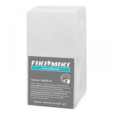 Fiki Miki - Cearsaf cu elastic din frotir Alb 120/60 cm