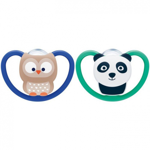 Nuk - Suzeta Nuk Space Silicon M3 Verde 18-36  luni 2 Bucati Set