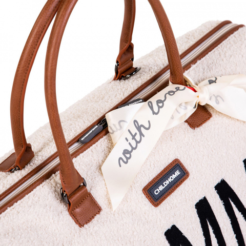 Geanta de infasat Childhome Mommy Bag Teddy Ecru [3]