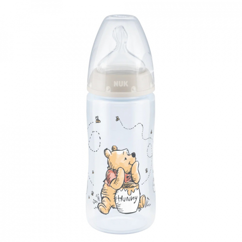 Nuk - Biberon Nuk First Choice PP 300 ml Control Temperatura Tetina Silicon M 0-6 luni Disney Winnie Gri