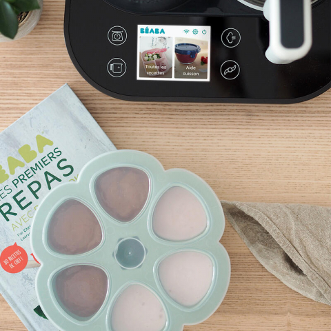 Recipient ermetic silicon multiportii 6x90 ml Beaba Sage Green [1]