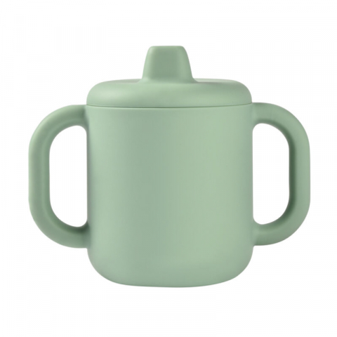Beaba - Cana de antrenament silicon Beaba Sage Green
