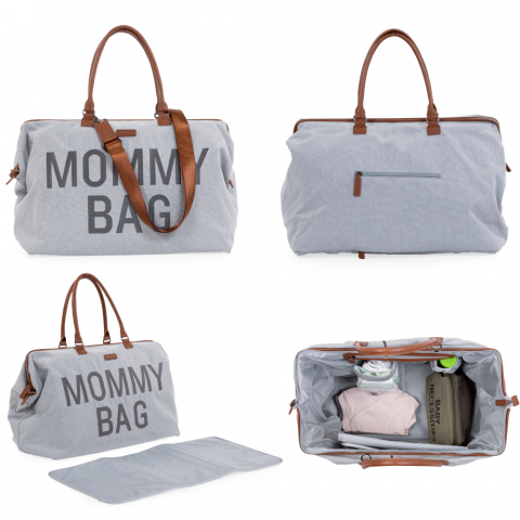 Geanta de infasat Childhome Mommy Bag Panza Oxford Gri [1]