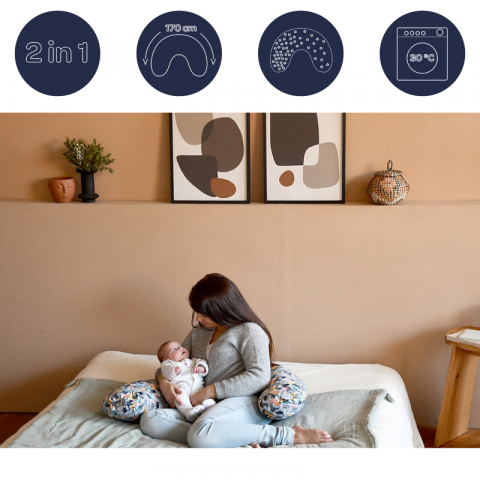 Perna gravida Beaba Big Flopsy 170 cm Jerse Jungle [3]