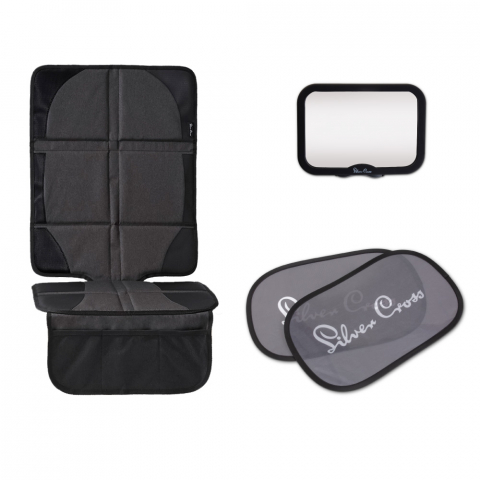 ACCESORII SCAUNE AUTO - Set de calatorie Silver Cross, oglinda retrovizoare, parasolar, protectie bancheta