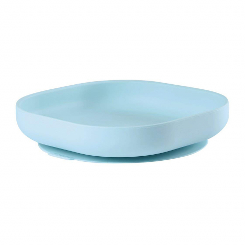 FARFURII SI BOLURI PENTRU BEBELUȘI - Farfurie silicon cu ventuza bleu