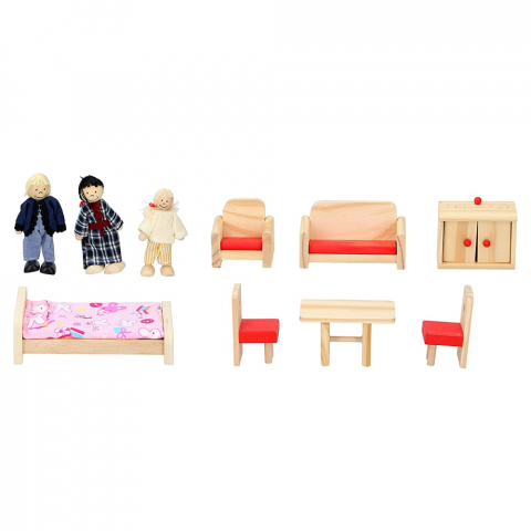 Casa de papusi din lemn Marionette 11 piese [3]