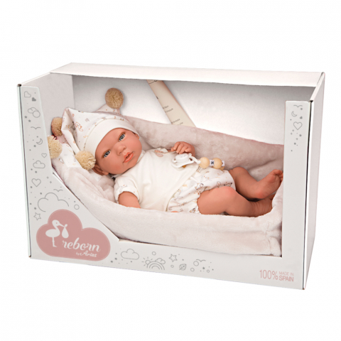 Papusa Reborn bebelus realist Arias Aday 40 cm si cos Beige [5]