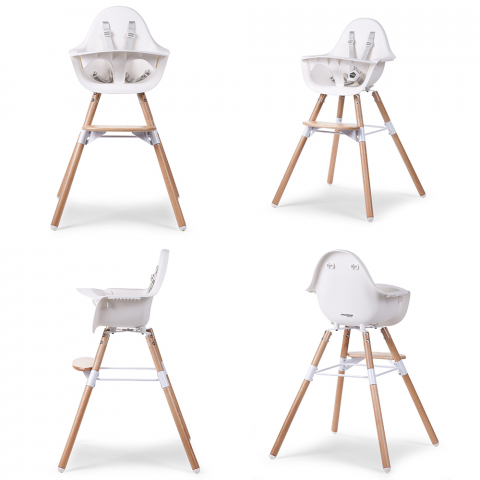 Scaun de masa reglabil in inaltime Childhome Evolu 2 Natural/Alb [1]