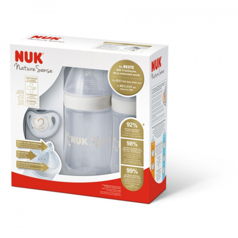 Nuk - Set Nuk Nou Nascut Nature Sense Start Twin Alb