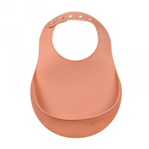 BAVEȚICI PENTRU BEBELUȘI - Baveta silicon Beaba Terracotta