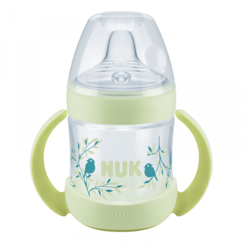 Nuk - Biberon Nuk Learner Nature Sense Control Temperatura 150 ml Verde 6-18 luni