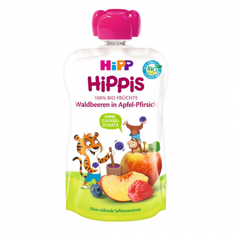 HiPP - Piure HiPP Hippis mar, piersica, fructe de padure 100g
