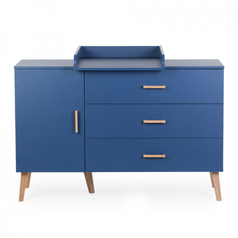 Childhome - Comoda Childhome Bold Blue 137x77x98 cm cu masa de infasat