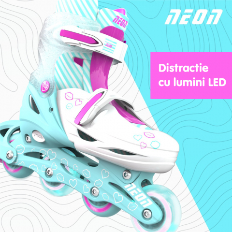 Role Neon Inline Skates marime 34-37 Teal Pink [2]