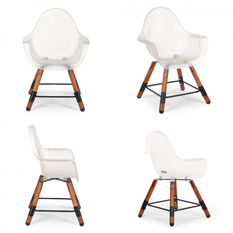 Scaun de masa reglabil in inaltime Childhome Evolu 2 Natural inchis/Alb transparent [7]