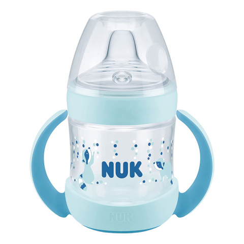 Nuk - Biberon Nuk Learner Nature Sense Control Temperatura 150 ml Albastru 6-18 luni