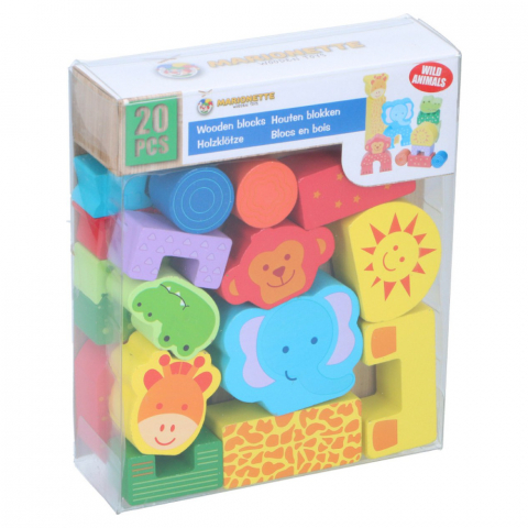 Set constructie din lemn Marionette animale salbatice 20 piese [1]