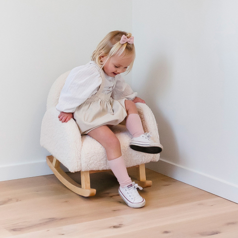 Scaun balansoar pentru copii Childhome Teddy Alb [3]