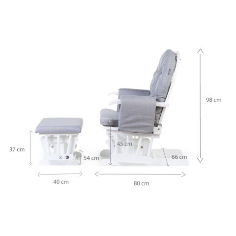 Fotoliu balansoar pentru alaptat Childhome cu suport pentru picioare, Gri [4]