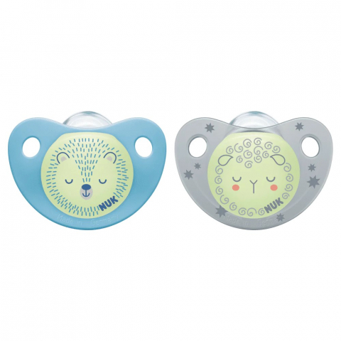 Nuk - Suzeta Nuk Night-Day Silicon M2, 6-18 luni, Set 2 Bucati, Bleu