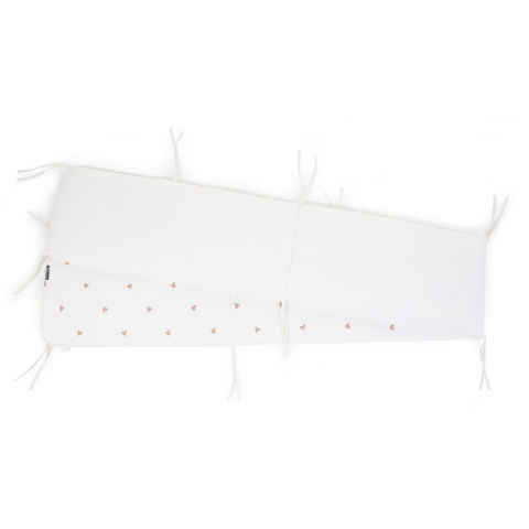 Protectie patut Childhome 35x340 cm Jerse/Muselina, Inimioare [2]