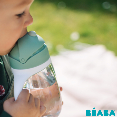 Cana cu pai din Tritan Beaba 300 ml Sage Green [4]