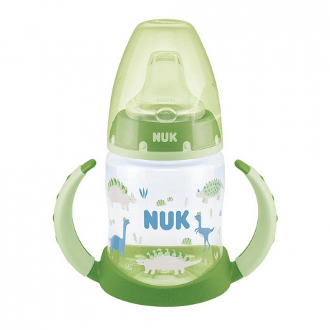 Nuk - Biberon Nuk First Choice 150ml Cu Toarte Si Adaptor Din Silicon Verde 6 luni+
