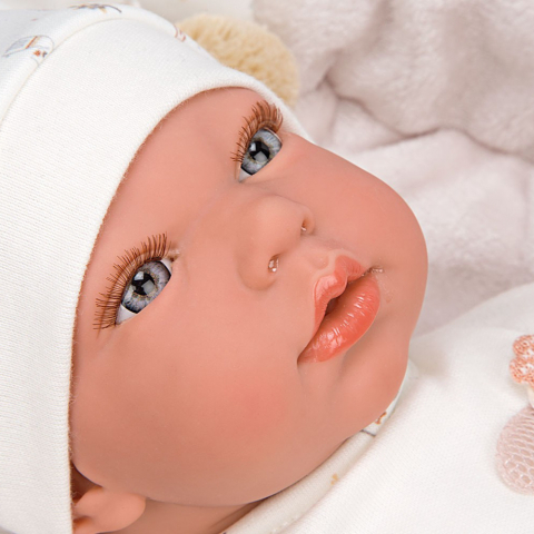 Papusa Reborn bebelus realist Arias Aday 40 cm si cos Beige [2]