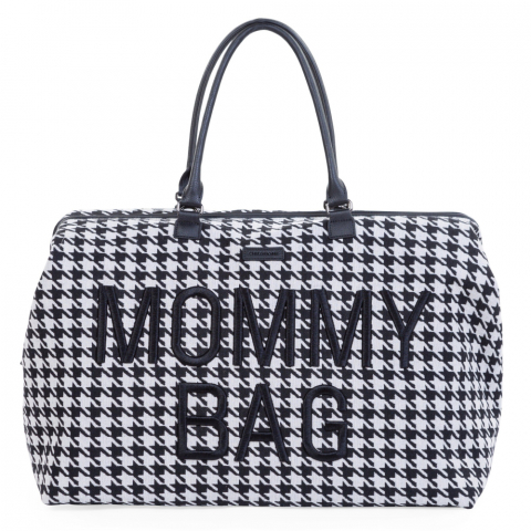Childhome - Geanta de infasat Childhome Mommy Bag Pied de Poule Negru