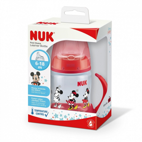 Biberon Nuk Learner First Choice Control Temperatura 150 ml Mickey Rosu 6-18 luni [2]