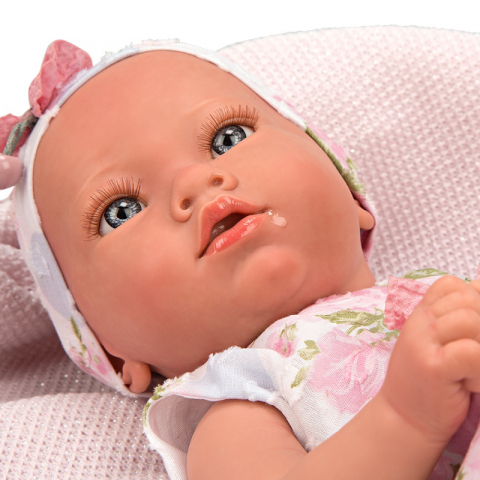 Papusa Reborn bebelus realist Arias Inna 38 cm White/Pink [3]