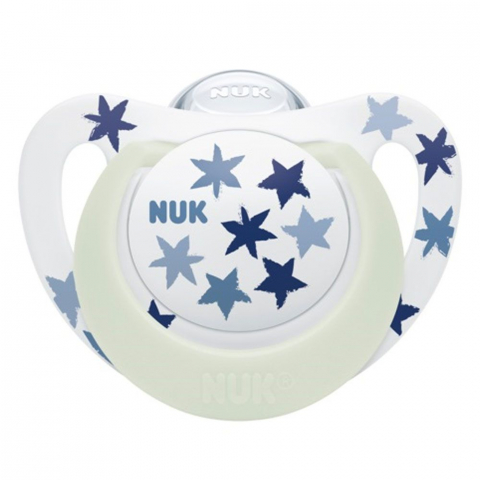 Nuk - Suzeta Nuk Star Night Silicon 6-18 luni M2 Albastru
