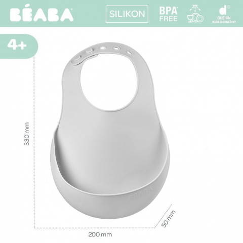 Baveta silicon Beaba Light Grey [3]