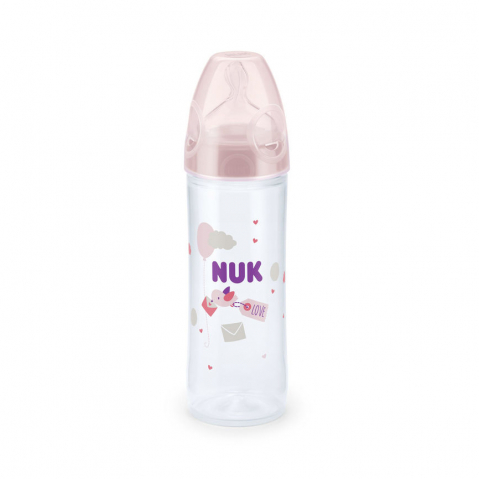 Nuk - Biberon Nuk New Classic 250 Ml Tetina Silicon 6 luni+ Roz
