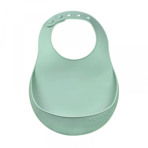 BAVEȚICI PENTRU BEBELUȘI - Baveta silicon Beaba Sage Green