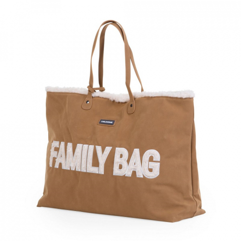 Geanta Childhome Family Bag, aspect piele intoarsa Bej [2]