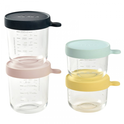 Beaba - Set Beaba 4 recipiente sticla 150/250 Blue