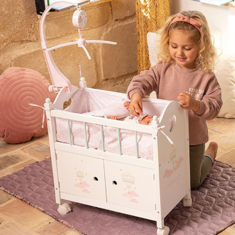 Pat din lemn cu dulap pentru papusi Arias Firenze, 50.50x27x54 cm [2]